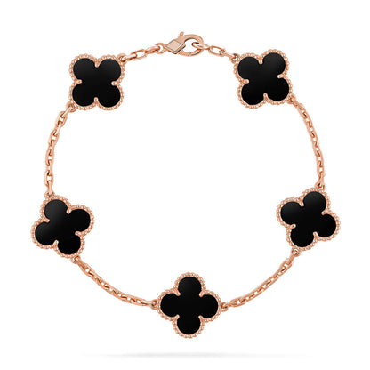 [ORA] CLOVER 5 MOTIF ONYXS BRACELET COLLECTION