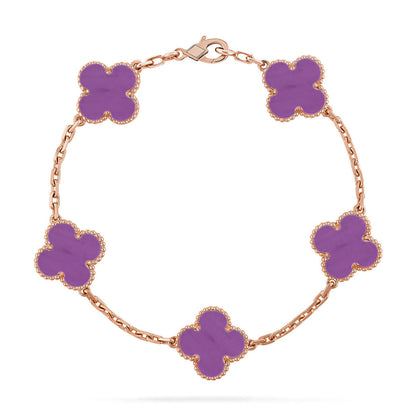 [ORA] CLOVER 5 MOTIF VIOLET BRACELET COLLECTION