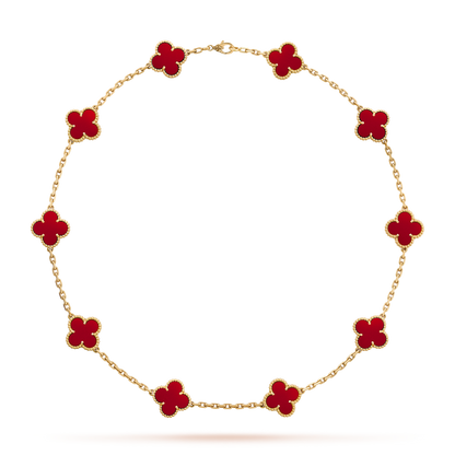 [ORA]CLOVER 10 MOTIFS CARNELIAN NECKLACE