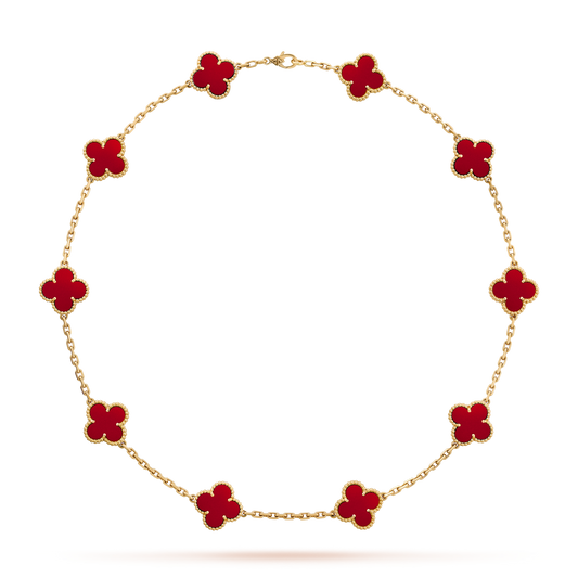 [ORA]CLOVER 10 MOTIFS CARNELIAN NECKLACE