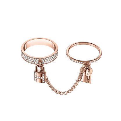[ORA]HM KELLY CLOCHETTE DOUBLE RING IN  WITH DIAMONDS