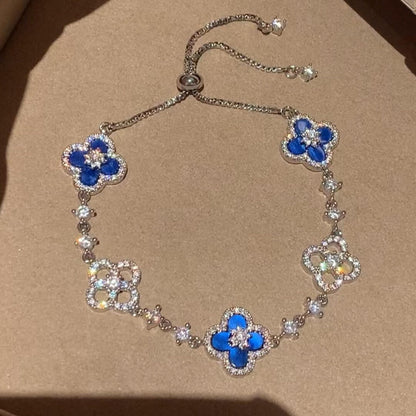 [ORA]CLOVER 5 MOTIF PINK BLUE RED WHITE BRACELET