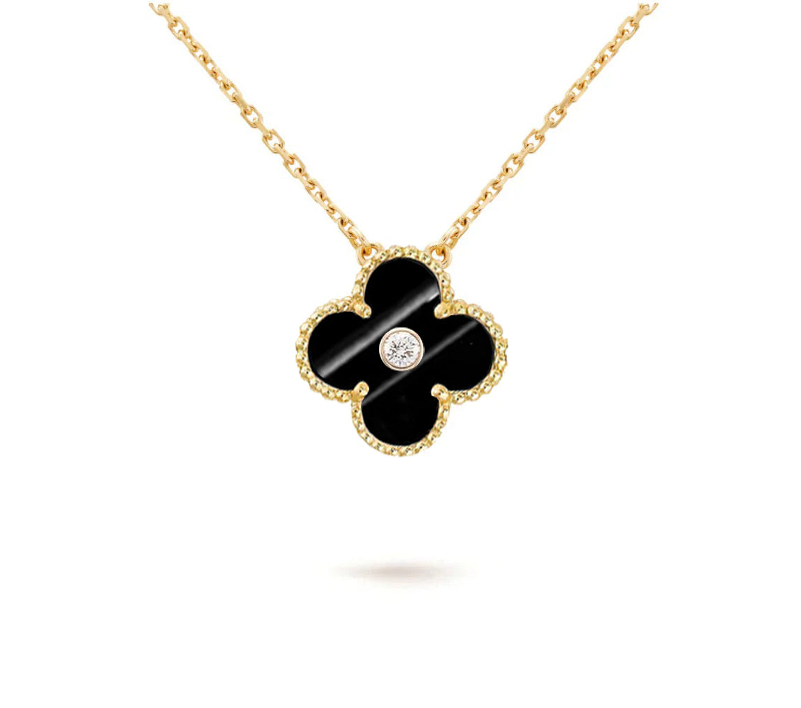 [ORA]CLOVER 15MM DIAMOND SINGLE FLOWER NECKLACE COLLECTION