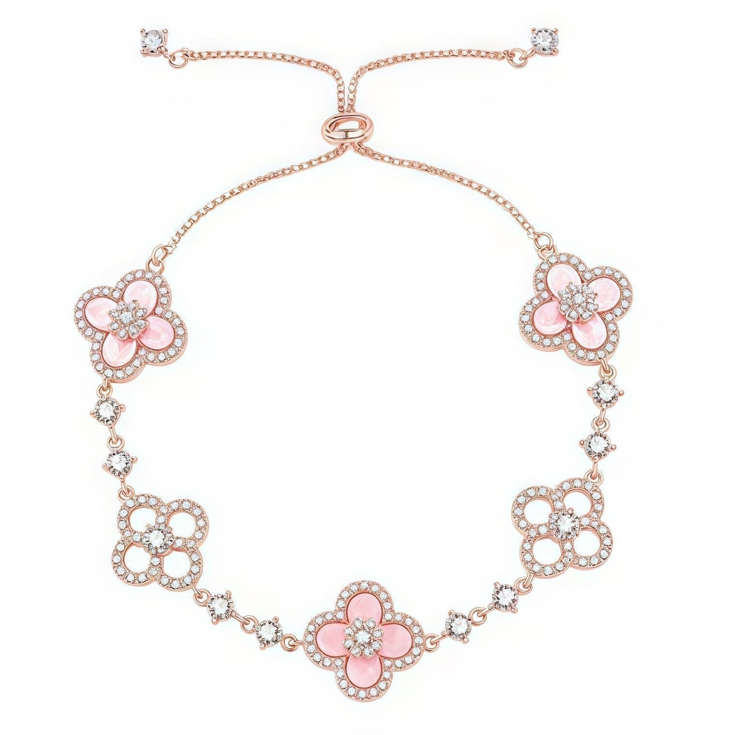 [ORA]CLOVER 5 MOTIF PINK BLUE RED WHITE BRACELET