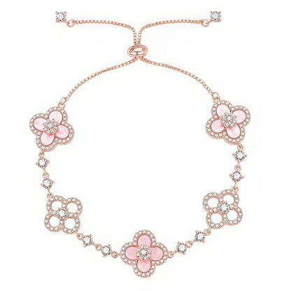 [ORA]CLOVER 5 MOTIF PINK BLUE RED WHITE BRACELET