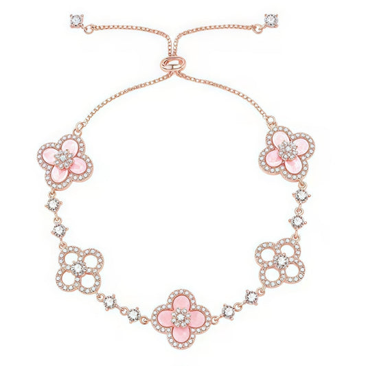 [ORA]CLOVER 5 MOTIF PINK BLUE RED WHITE BRACELET