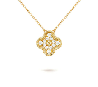 [ORA]CLOVER 15MM DIAMOND SINGLE FLOWER NECKLACE COLLECTION