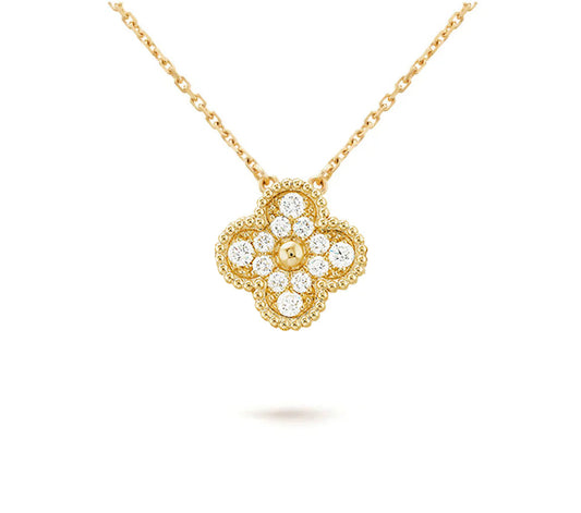 [ORA]CLOVER 15MM DIAMOND SINGLE FLOWER NECKLACE COLLECTION