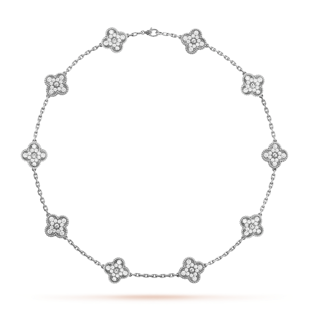 [ORA]CLOVER 10 MOTIFS DIAMOND NECKLACE