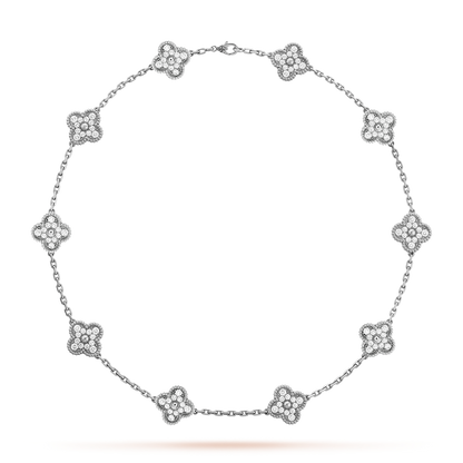 [ORA]CLOVER 10 MOTIFS DIAMOND NECKLACE