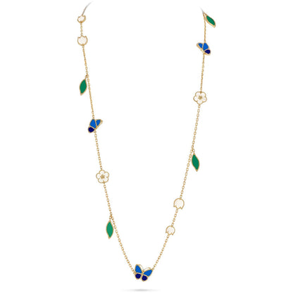 [ORA]LUCKY SPRING BUTTERFLY 15 FLOWER NECKLACE