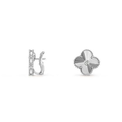 [ORA]CLOVER SILVER 15MM MOP DIAMOND EARRINGS COLLECTION