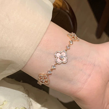 [ORA]CLOVER 5 MOTIF PINK BLUE RED WHITE BRACELET