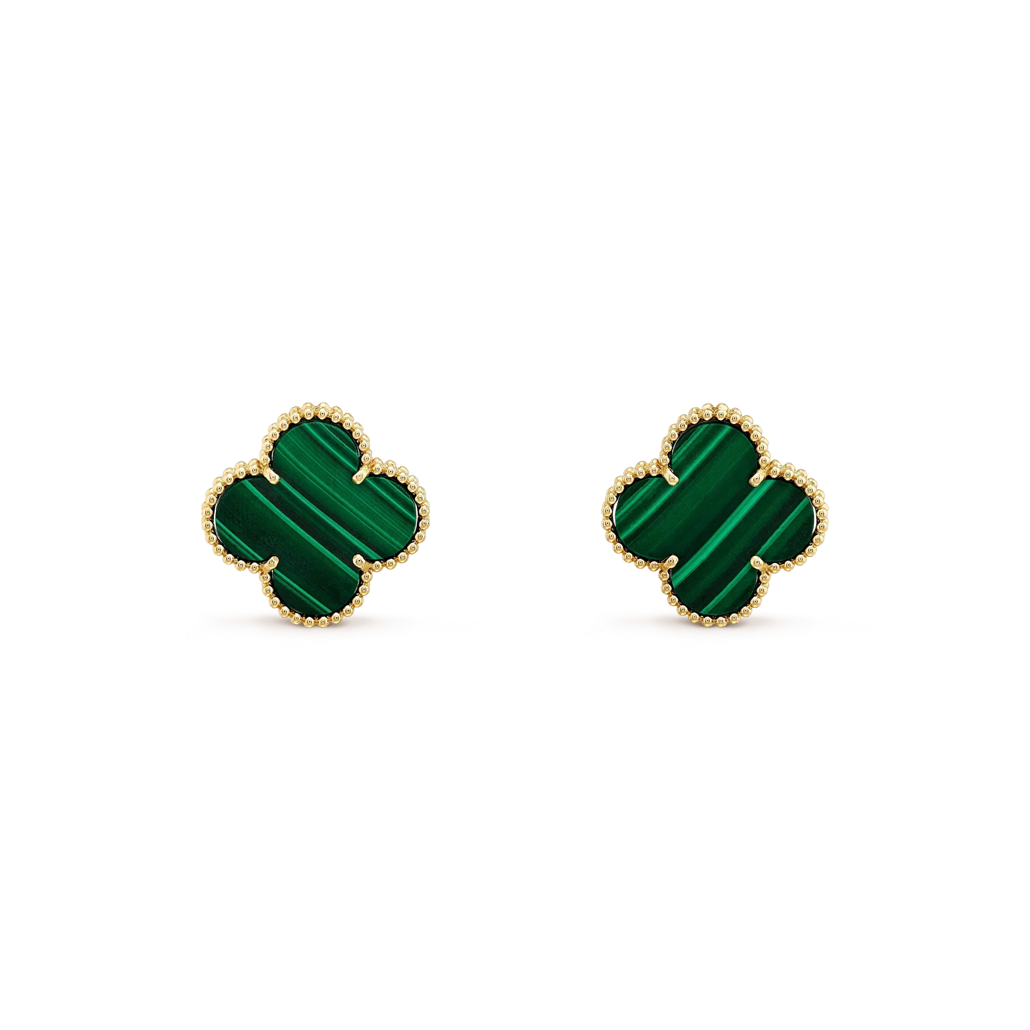 [ORA]CLOVER MINI 9.5MM MALACHITE  EARRINGS