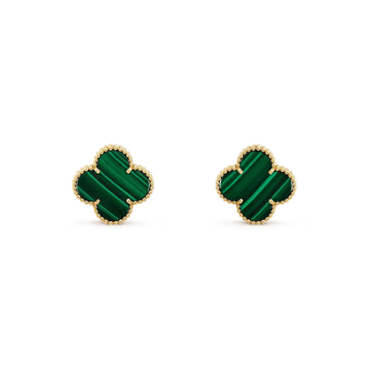 [ORA]CLOVER MINI 9.5MM MALACHITE  EARRINGS