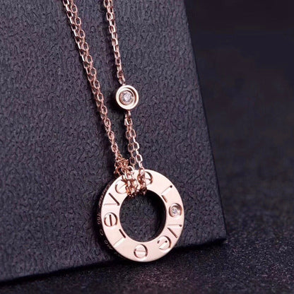 [ORA]LOVE NECKLACE 16MM 2 DIAMONDS