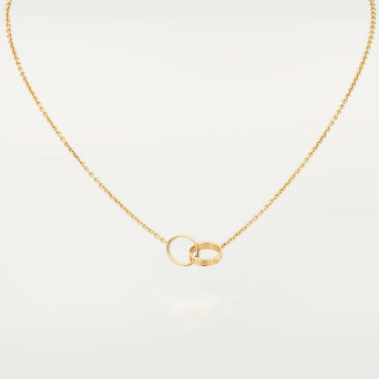[ORA]LOVE NECKLACE DOUBLE RING GOLD