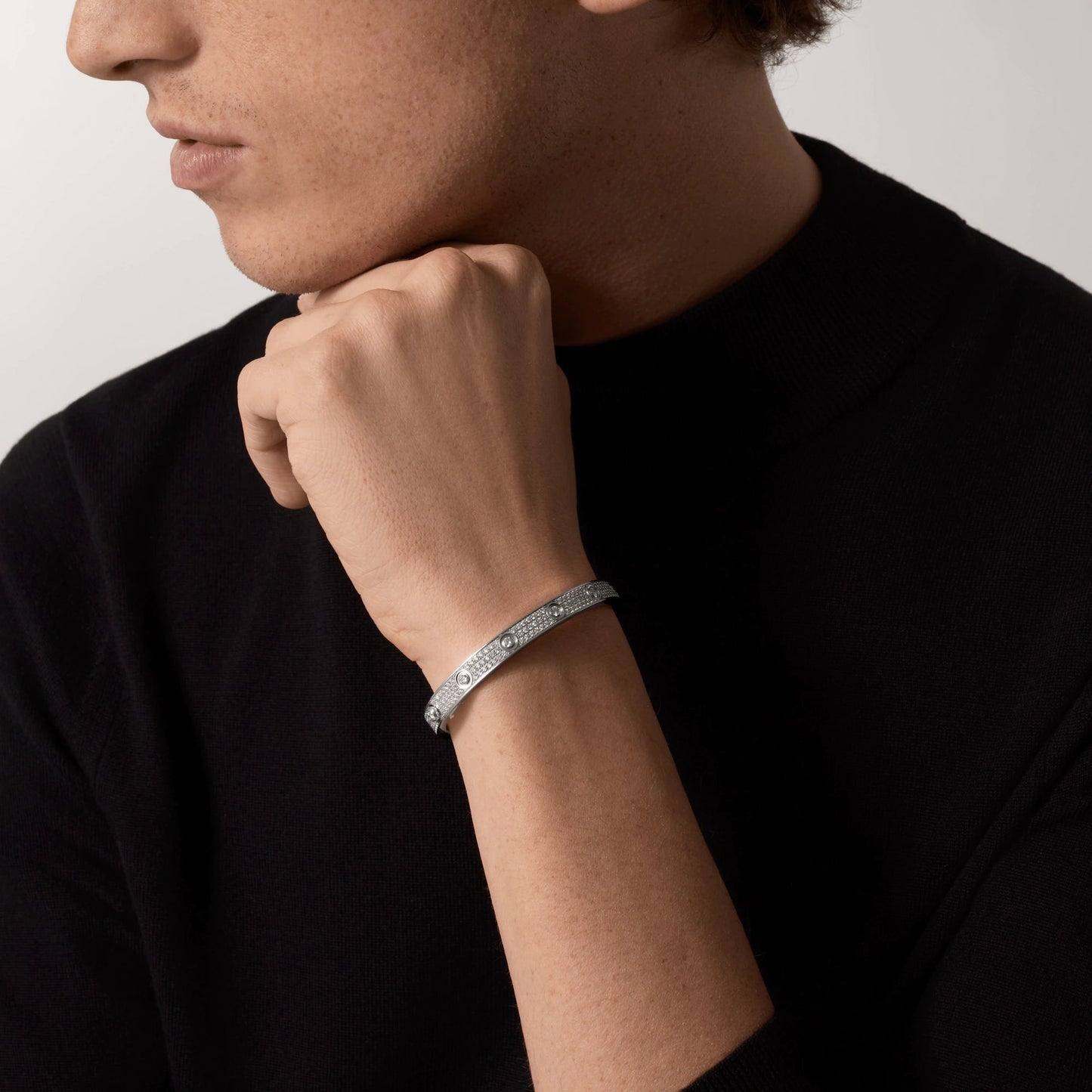 [ORA]LOVE BRACELET 6.1MM DIAMOND-PAVED 10 BIG DIAMONDS