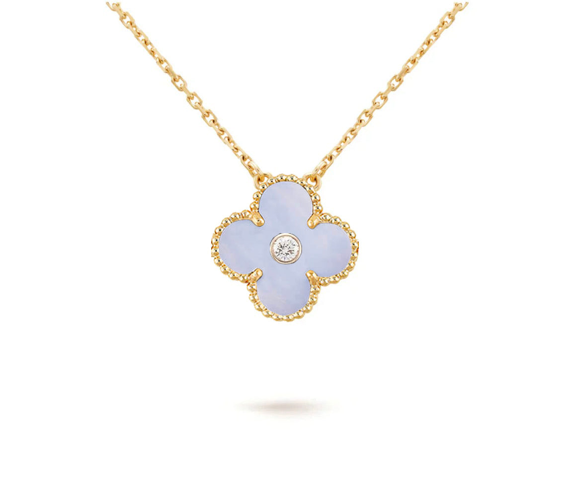 [ORA]CLOVER 15MM DIAMOND SINGLE FLOWER NECKLACE COLLECTION