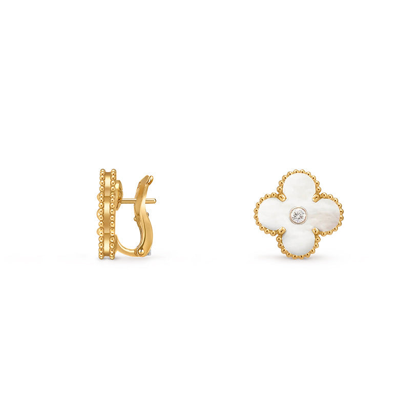 [ORA]CLOVER 15MM MOP DIAMOND EARRINGS COLLECTION