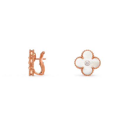 [ORA]CLOVER 15MM MOP DIAMOND EARRINGS COLLECTION