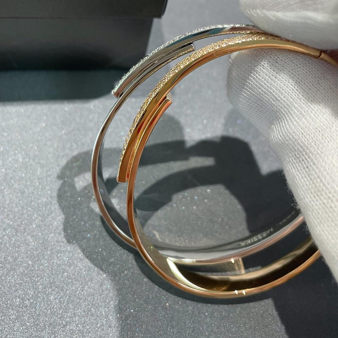 [ORA]Move Noa Rose Gold Pav¨¦ Diamond Bangle Bracelet