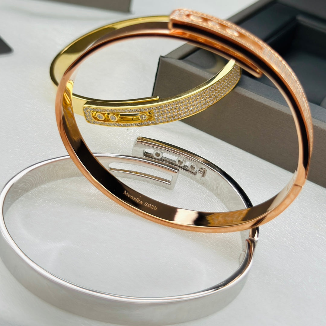 [ORA]Move Noa Rose Gold Pav¨¦ Diamond Bangle Bracelet