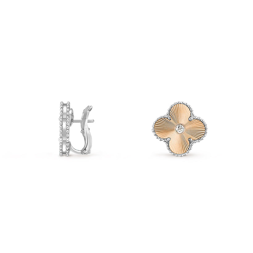 [ORA]CLOVER SILVER 15MM MOP DIAMOND EARRINGS COLLECTION