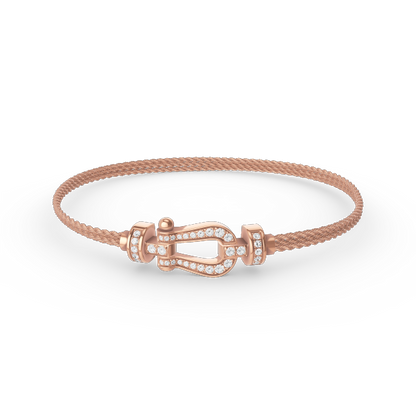 [ORA]FORCE SMALL HORSESHOE  DIAMOND CHAIN ROPE BRACELET