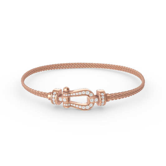 [ORA]FORCE SMALL HORSESHOE  DIAMOND CHAIN ROPE BRACELET