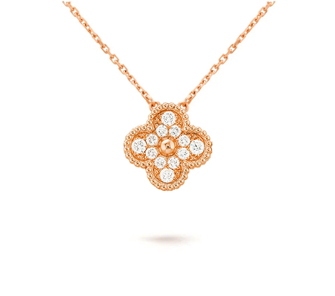 [ORA]CLOVER 15MM DIAMOND SINGLE FLOWER NECKLACE COLLECTION