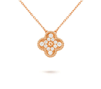 [ORA]CLOVER 15MM DIAMOND SINGLE FLOWER NECKLACE COLLECTION