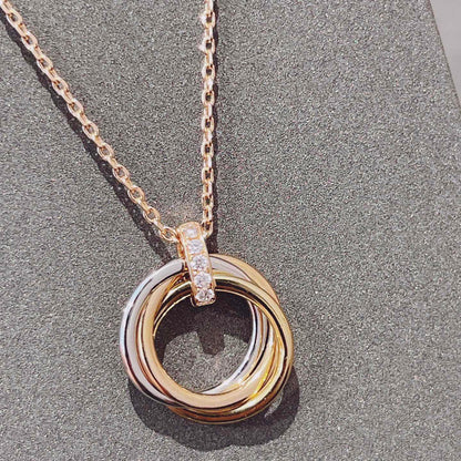 [ORA]TRINITY NECKLACE GOLD  DIAMONDS