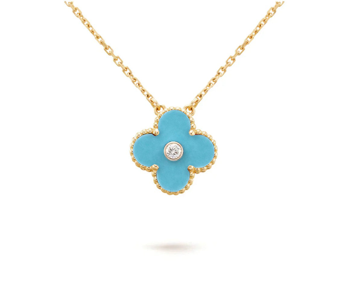 [ORA]CLOVER 15MM DIAMOND SINGLE FLOWER NECKLACE COLLECTION