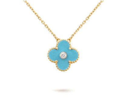 [ORA]CLOVER 15MM DIAMOND SINGLE FLOWER NECKLACE COLLECTION