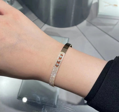 [ORA]Move Noa Rose Gold Pav¨¦ Diamond Bangle Bracelet