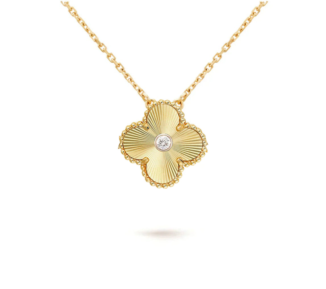 [ORA]CLOVER 15MM DIAMOND SINGLE FLOWER NECKLACE COLLECTION