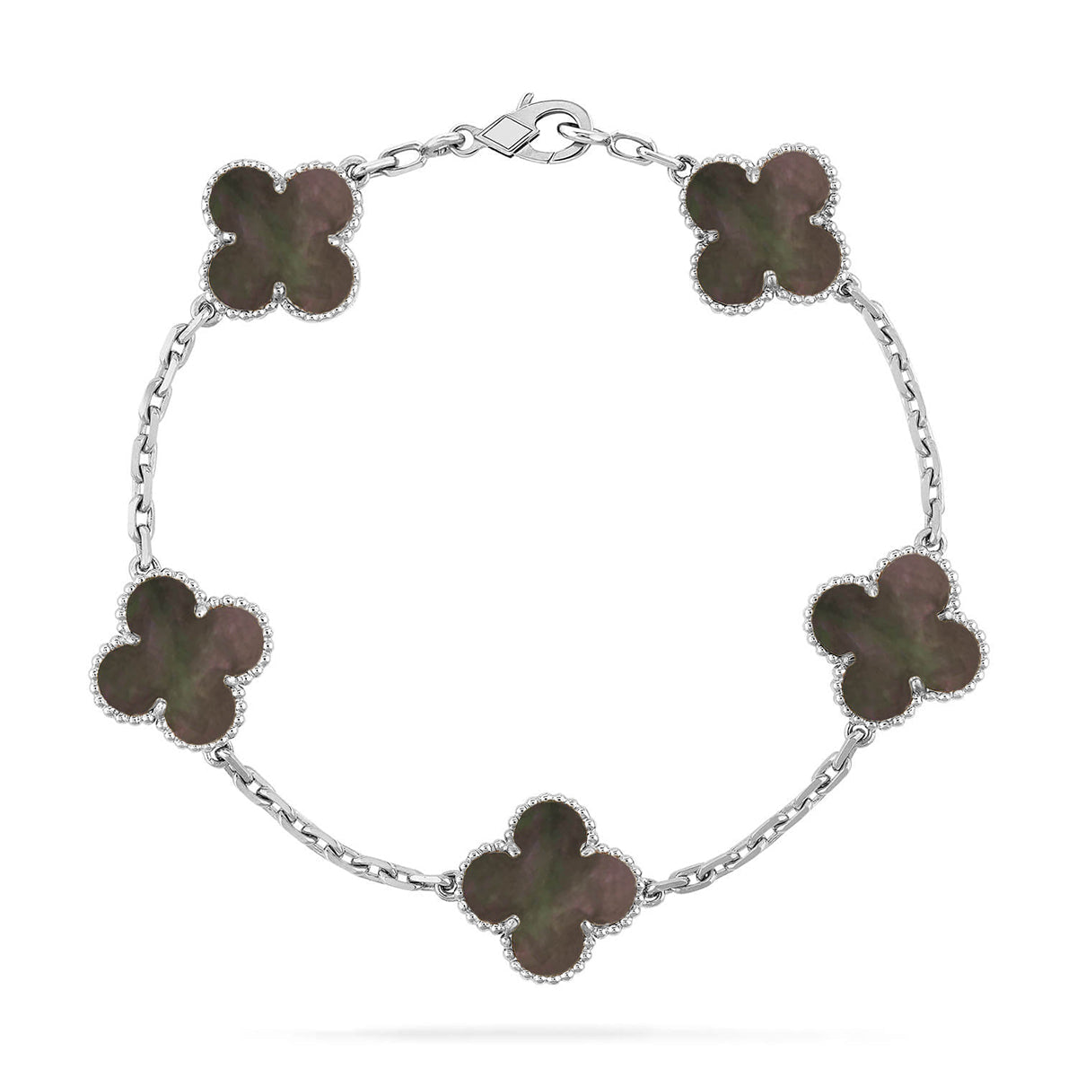 [ORA] CLOVER 5 MOTIF GRAY MOP BRACELET COLLECTION