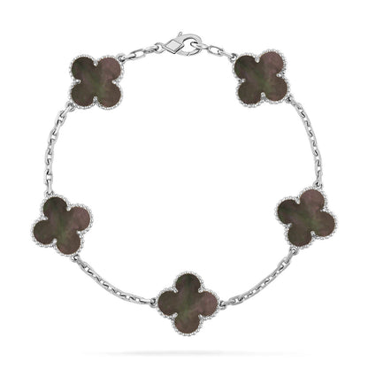 [ORA] CLOVER 5 MOTIF GRAY MOP BRACELET COLLECTION