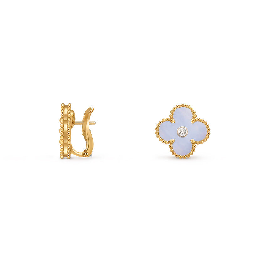 [ORA]CLOVER 15MM MOP DIAMOND EARRINGS COLLECTION