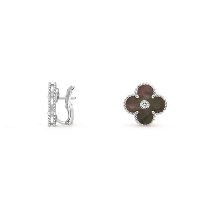 [ORA]CLOVER SILVER 15MM MOP DIAMOND EARRINGS COLLECTION