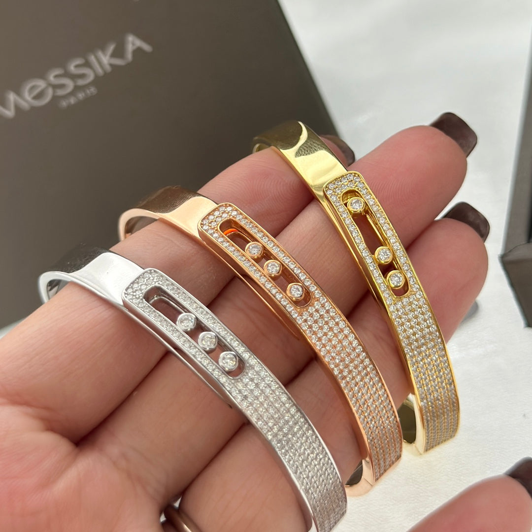 [ORA]Move Noa Rose Gold Pav¨¦ Diamond Bangle Bracelet