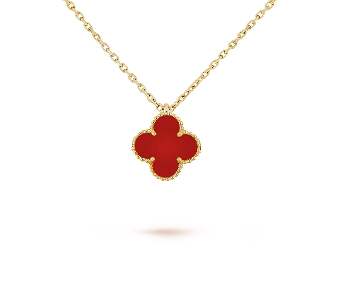 [ORA]CLOVER MINI 9.5MM CARNELIANS NECKLACE COLLECTION