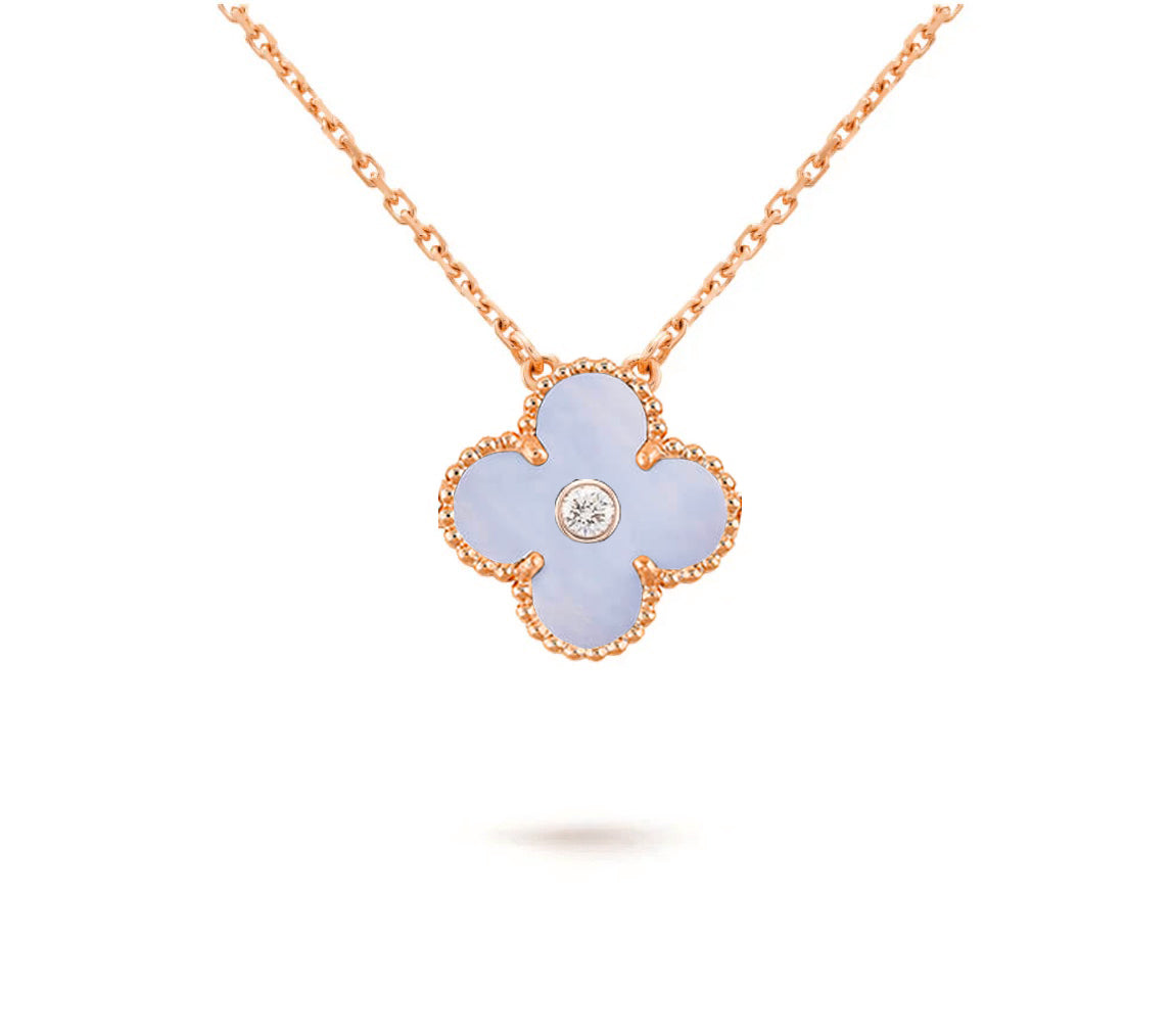 [ORA]CLOVER 15MM DIAMOND SINGLE FLOWER NECKLACE COLLECTION