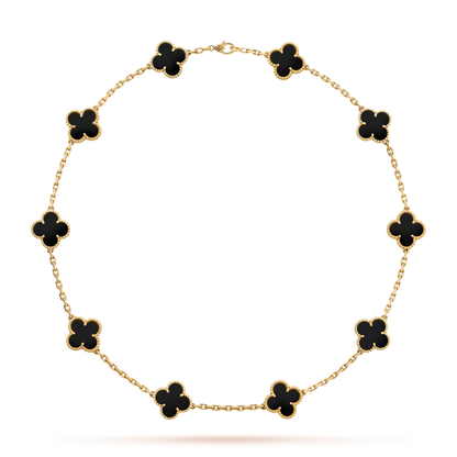 [ORA]CLOVER 10 MOTIFS ONYX NECKLACE