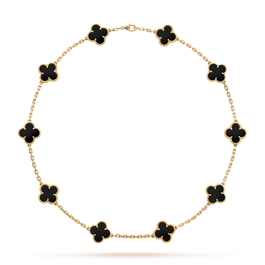 [ORA]CLOVER 10 MOTIFS ONYX NECKLACE