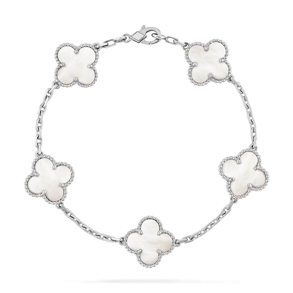 [ORA]CLOVER WHITE PEARL MOP 5 MOTIF BRACELET COLLECTION