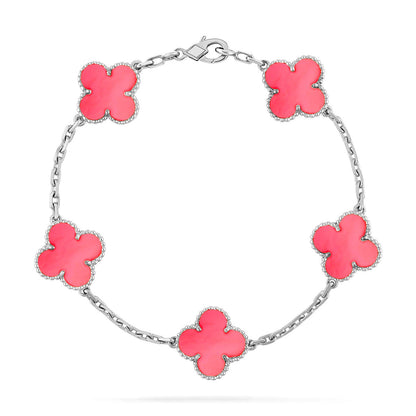 [ORA] CLOVER 5 MOTIFS  PINK MOP BRACELET COLLECTION