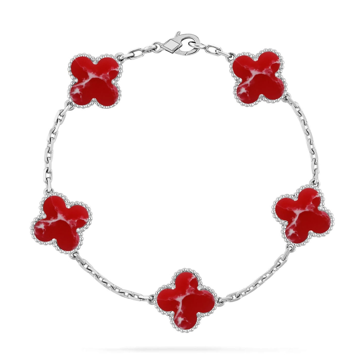 [ORA]CLOVER 5 MOTIF RED PATTERN BRACELET COLLECTION