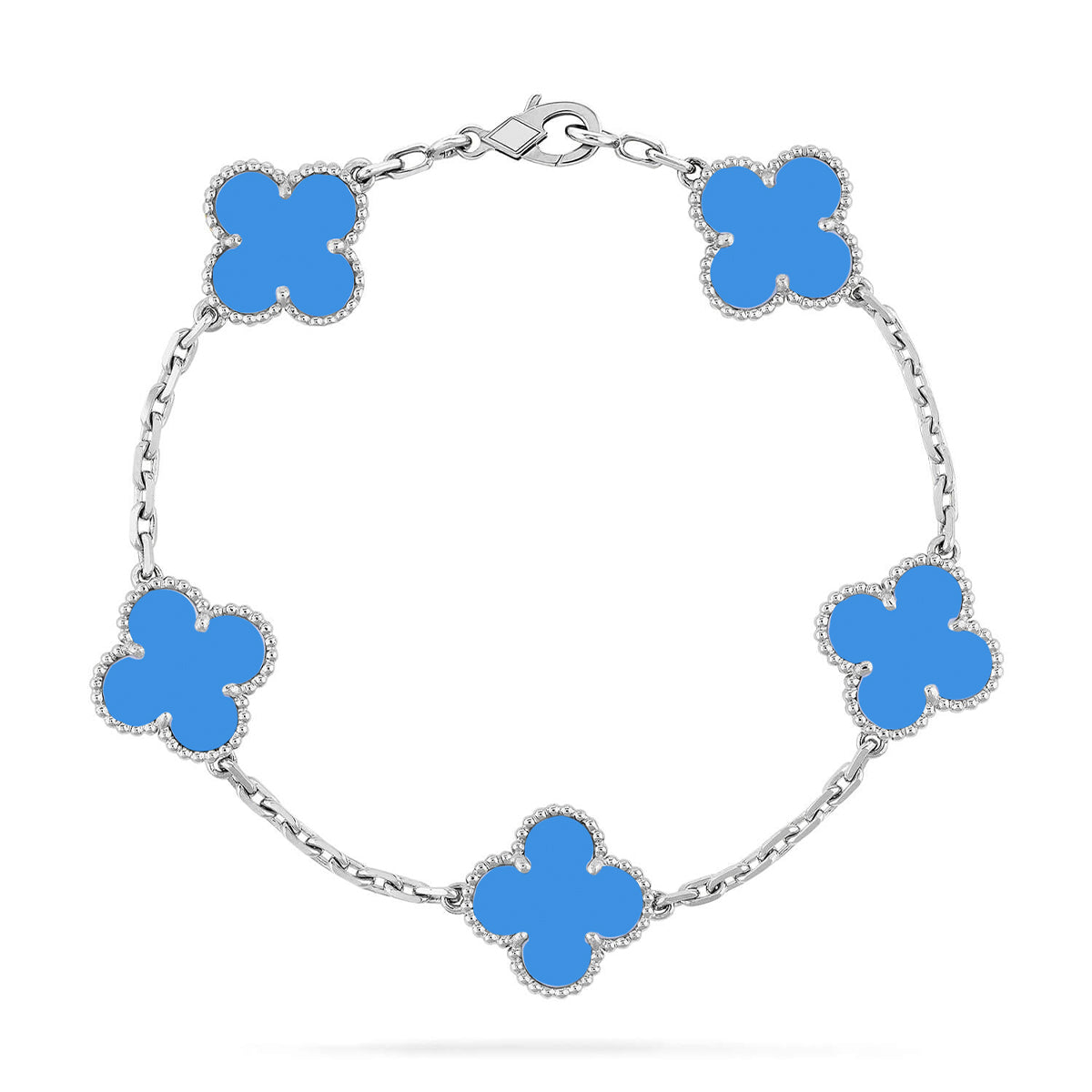 [ORA] CLOVER 5 MOTIF BLUE AGATE BRACELET COLLECTION